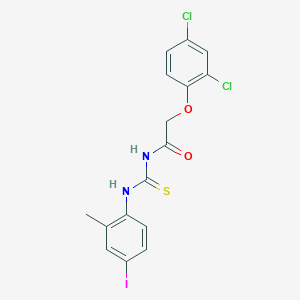 molecular formula C16H13Cl2IN2O2S B316359 2-(2,4-dichlorophenoxy)-N-[(4-iodo-2-methylphenyl)carbamothioyl]acetamide 