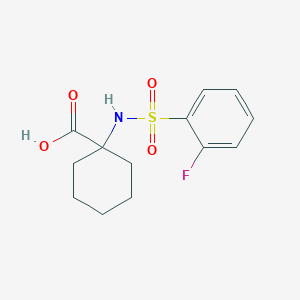 molecular formula C13H16FNO4S B3163606 1-((2-Fluorophenyl)sulfonamido)cyclohexane-1-carboxylic acid CAS No. 885268-90-6