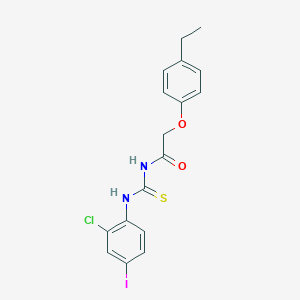 molecular formula C17H16ClIN2O2S B316366 N-[(2-chloro-4-iodophenyl)carbamothioyl]-2-(4-ethylphenoxy)acetamide 