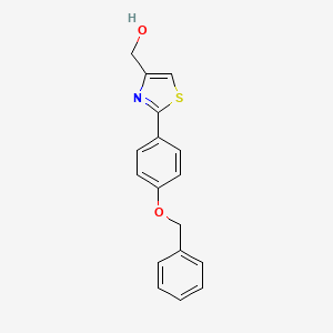 molecular formula C17H15NO2S B3163672 [2-(4-Benzyloxy-phenyl)-thiazol-4-YL]-methanol CAS No. 885279-89-0
