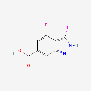 molecular formula C8H4FIN2O2 B3163707 4-氟-3-碘-1H-吲唑-6-羧酸 CAS No. 885521-55-1