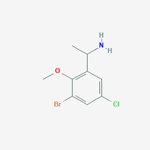 molecular formula C9H11BrClNO B3163724 1-(3-溴-5-氯-2-甲氧基苯基)乙胺 CAS No. 885532-51-4