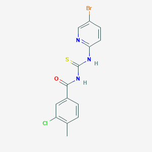 molecular formula C14H11BrClN3OS B316374 N-[(5-bromopyridin-2-yl)carbamothioyl]-3-chloro-4-methylbenzamide 