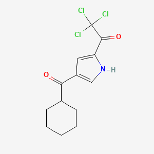 molecular formula C13H14Cl3NO2 B3163751 2,2,2-trichloro-1-[4-(cyclohexylcarbonyl)-1H-pyrrol-2-yl]-1-ethanone CAS No. 885950-32-3