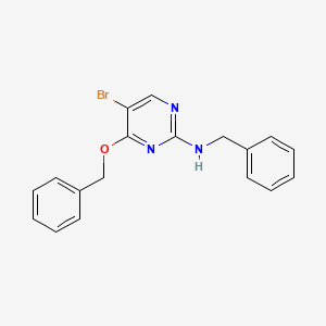 molecular formula C18H16BrN3O B3163777 N-苄基-4-(苄氧基)-5-溴嘧啶-2-胺 CAS No. 885952-25-0