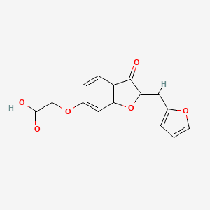 molecular formula C15H10O6 B3163783 {[(2Z)-2-(furan-2-ylmethylidene)-3-oxo-2,3-dihydro-1-benzofuran-6-yl]oxy}acetic acid CAS No. 885952-30-7
