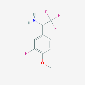 molecular formula C9H9F4NO B3163839 2,2,2-Trifluoro-1-(3-fluoro-4-methoxy-phenyl)-ethylamine CAS No. 886371-56-8