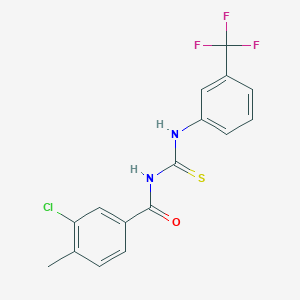 molecular formula C16H12ClF3N2OS B316386 3-chloro-4-methyl-N-{[3-(trifluoromethyl)phenyl]carbamothioyl}benzamide 