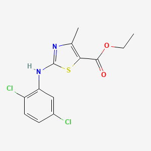 molecular formula C13H12Cl2N2O2S B3163866 Ethyl 2-((2,5-dichlorophenyl)amino)-4-methylthiazole-5-carboxylate CAS No. 886499-26-9