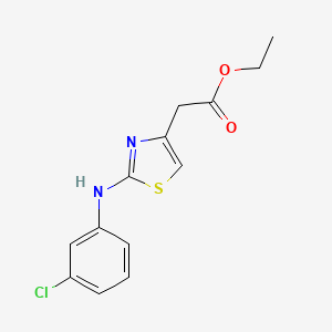 molecular formula C13H13ClN2O2S B3163872 Ethyl 2-(2-((3-chlorophenyl)amino)thiazol-4-yl)acetate CAS No. 886499-62-3