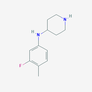 molecular formula C12H17FN2 B3163893 N-(3-fluoro-4-methylphenyl)piperidin-4-amine CAS No. 886506-54-3
