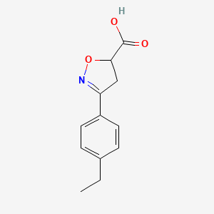 molecular formula C12H13NO3 B3163908 3-(4-ethylphenyl)-4,5-dihydro-1,2-oxazole-5-carboxylic Acid CAS No. 886967-69-7
