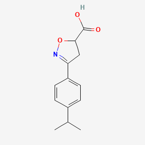 molecular formula C13H15NO3 B3163910 3-[4-(Propan-2-yl)phenyl]-4,5-dihydro-1,2-oxazole-5-carboxylic acid CAS No. 886967-70-0