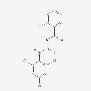 2-fluoro-N-[(2,4,6-trichlorophenyl)carbamothioyl]benzamide