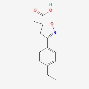 molecular formula C13H15NO3 B3163922 3-(4-Ethylphenyl)-5-methyl-4,5-dihydro-1,2-oxazole-5-carboxylic acid CAS No. 886967-73-3