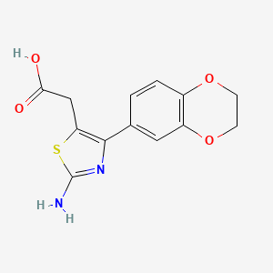 molecular formula C13H12N2O4S B3163930 [2-Amino-4-(2,3-dihydro-benzo[1,4]dioxin-6-yl)-thiazol-5-yl]-acetic acid CAS No. 887031-24-5