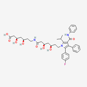molecular formula C40H48FN3O8 B3163933 （3R,5R）-7-（（（3R,5R）-7-（2-（4-氟苯基）-5-（1-甲基乙基）-3-苯基-4-（苯甲酰氨基）-1H-吡咯-1-基）-3,5-二羟基庚酰基）氨基）-3,5-二羟基庚酸 CAS No. 887196-24-9