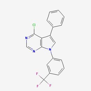 molecular formula C19H11ClF3N3 B3163943 4-chloro-5-phenyl-7-[3-(trifluoromethyl)phenyl]-7H-pyrrolo[2,3-d]pyrimidine CAS No. 887202-35-9