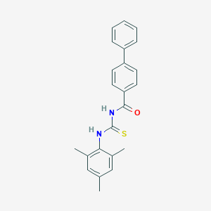molecular formula C23H22N2OS B316397 4-phenyl-N-[sulfanylidene-(2,4,6-trimethylanilino)methyl]benzamide 