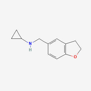 molecular formula C12H15NO B3163999 N-(2,3-dihydro-1-benzofuran-5-ylmethyl)cyclopropanamine CAS No. 887436-59-1