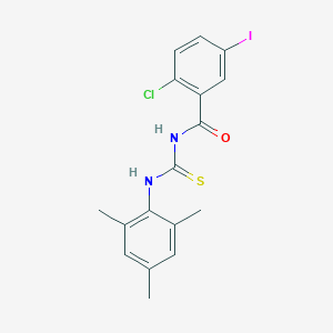 molecular formula C17H16ClIN2OS B316400 2-chloro-5-iodo-N-[(2,4,6-trimethylphenyl)carbamothioyl]benzamide 