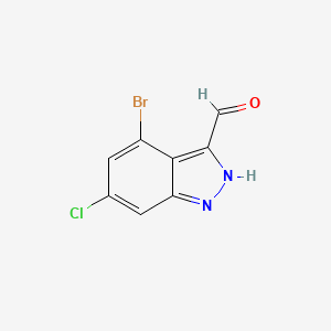 molecular formula C8H4BrClN2O B3164018 4-Bromo-6-chloro-1H-indazole-3-carbaldehyde CAS No. 887568-38-9