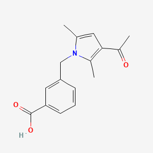 molecular formula C16H17NO3 B3164050 3-(3-Acetyl-2,5-dimethyl-pyrrol-1-ylmethyl)-benzoic acid CAS No. 887683-75-2