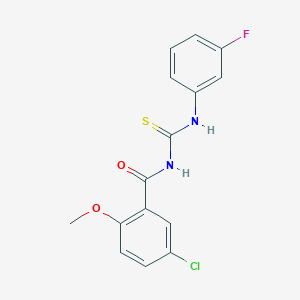 molecular formula C15H12ClFN2O2S B316407 5-chloro-N-[(3-fluorophenyl)carbamothioyl]-2-methoxybenzamide 