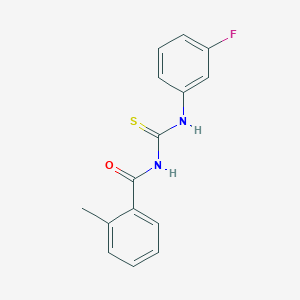 molecular formula C15H13FN2OS B316408 N-[(3-fluorophenyl)carbamothioyl]-2-methylbenzamide 