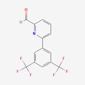 molecular formula C14H7F6NO B3164087 6-(3,5-Bis(trifluoromethyl)phenyl)picolinaldehyde CAS No. 887979-45-5