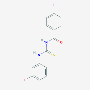 molecular formula C14H10FIN2OS B316409 N-[(3-fluorophenyl)carbamothioyl]-4-iodobenzamide 