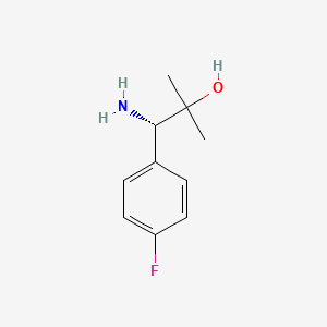 molecular formula C10H14FNO B3164104 (S)-1-amino-1-(4-fluorophenyl)-2-methylpropan-2-ol CAS No. 888028-36-2