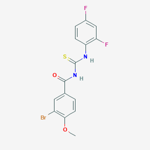 molecular formula C15H11BrF2N2O2S B316413 3-bromo-N-[(2,4-difluorophenyl)carbamothioyl]-4-methoxybenzamide 