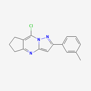 molecular formula C16H14ClN3 B3164152 8-Chloro-2-m-tolyl-6,7-dihydro-5H-cyclopenta[d]-pyrazolo[1,5-a]pyrimidine CAS No. 889939-52-0