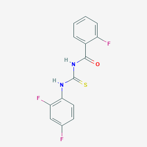 molecular formula C14H9F3N2OS B316417 N-[(2,4-difluorophenyl)carbamothioyl]-2-fluorobenzamide 