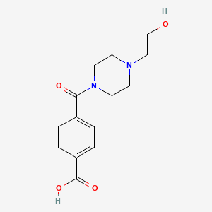 molecular formula C14H18N2O4 B3164222 4-[4-(2-hydroxyethyl)piperazine-1-carbonyl]benzoic Acid CAS No. 889957-10-2