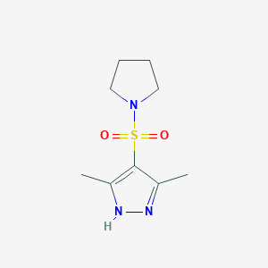 molecular formula C9H15N3O2S B3164253 3,5-Dimethyl-4-(pyrrolidin-1-ylsulfonyl)-1H-pyrazole CAS No. 890092-90-7