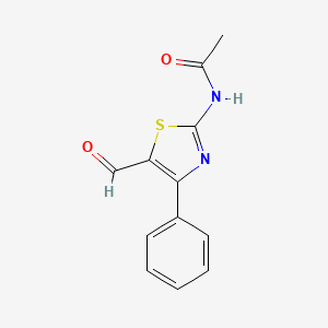 molecular formula C12H10N2O2S B3164276 Acetamide, N-(5-formyl-4-phenyl-2-thiazolyl)- CAS No. 89021-12-5