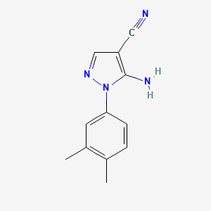 molecular formula C12H12N4 B3164288 5-Amino-1-(3,4-dimethylphenyl)pyrazole-4-carbonitrile CAS No. 890590-04-2