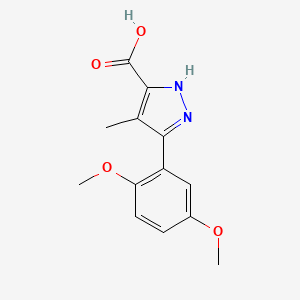 molecular formula C13H14N2O4 B3164297 5-(2,5-Dimethoxy-phenyl)-4-methyl-2H-pyrazole-3-carboxylic acid CAS No. 890626-00-3