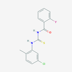 molecular formula C15H12ClFN2OS B316430 N-[(5-chloro-2-methylphenyl)carbamothioyl]-2-fluorobenzamide 