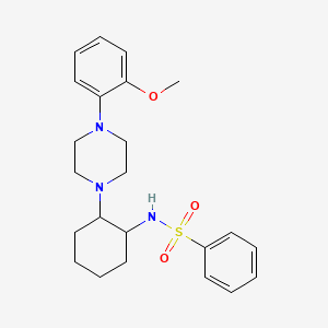 molecular formula C23H31N3O3S B3164323 N-{2-[4-(2-methoxyphenyl)piperazin-1-yl]cyclohexyl}benzenesulfonamide CAS No. 891016-02-7
