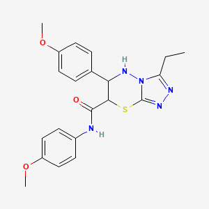 molecular formula C21H23N5O3S B3164327 3-ethyl-N,6-bis(4-methoxyphenyl)-6,7-dihydro-5H-[1,2,4]triazolo[3,4-b][1,3,4]thiadiazine-7-carboxamide CAS No. 891031-08-6