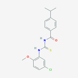 molecular formula C18H19ClN2O2S B316433 N-[(5-chloro-2-methoxyphenyl)carbamothioyl]-4-(propan-2-yl)benzamide 