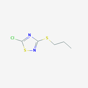 molecular formula C5H7ClN2S2 B3164340 5-Chloro-3-(propylsulfanyl)-1,2,4-thiadiazole CAS No. 89180-96-1