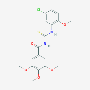 molecular formula C18H19ClN2O5S B316435 N-[(5-chloro-2-methoxyphenyl)carbamothioyl]-3,4,5-trimethoxybenzamide 