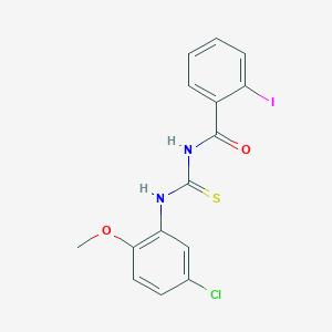 molecular formula C15H12ClIN2O2S B316436 N-[(5-chloro-2-methoxyphenyl)carbamothioyl]-2-iodobenzamide 