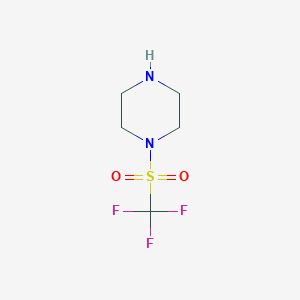 molecular formula C5H9F3N2O2S B3164386 1-((三氟甲基)磺酰基)哌嗪 CAS No. 89245-14-7