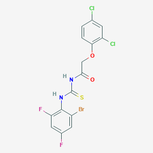 molecular formula C15H9BrCl2F2N2O2S B316440 N-[(2-bromo-4,6-difluorophenyl)carbamothioyl]-2-(2,4-dichlorophenoxy)acetamide 