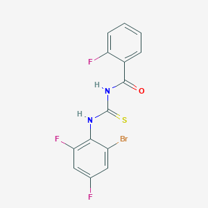 molecular formula C14H8BrF3N2OS B316441 N-[(2-bromo-4,6-difluorophenyl)carbamothioyl]-2-fluorobenzamide 